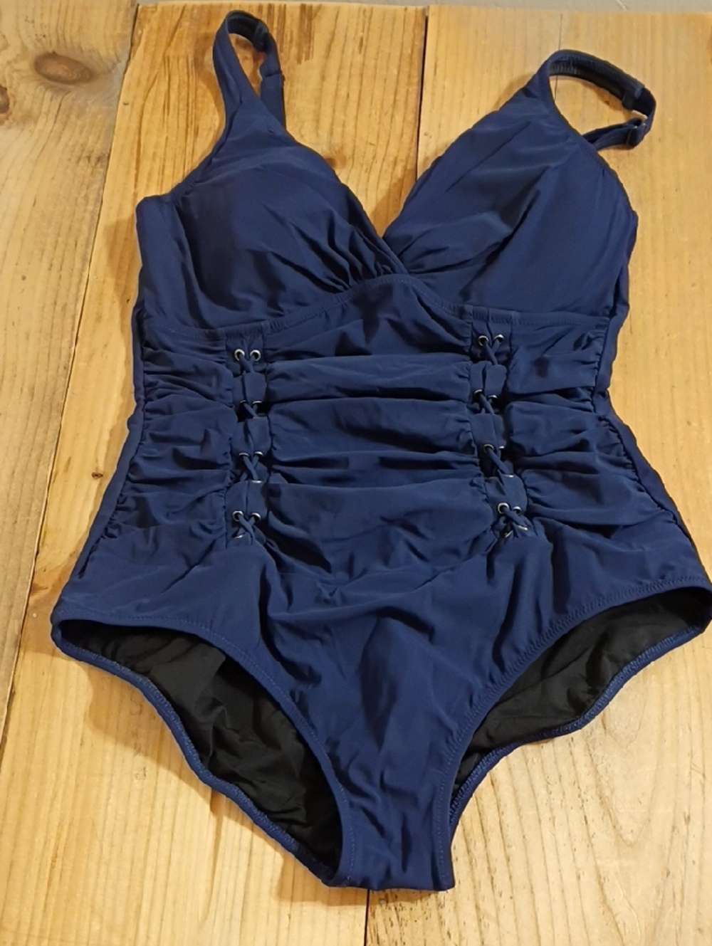 Profile by Gottex Navy Underwire Compression One Piece Swimsuit Size 12